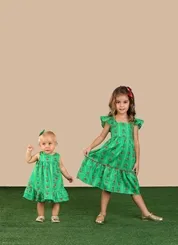 VESTIDO COM SAIAS FRANZIDAS PRECOCE MVT4312