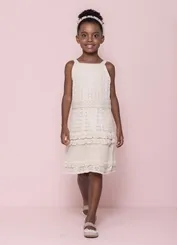 VESTIDO TRICOT COM FORRO PONTO CROCHÊ PITUCHINHUS 26343