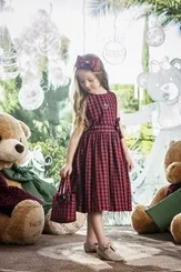 VESTIDO XADREZ COM ARCO PITUCHINHUS 26453