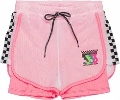 SHORT TELA CANELADA ROSA