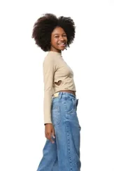 BLUSA CROPPED VISCOLYCRA ABERTURA LATERAL POAH NOAH 51704