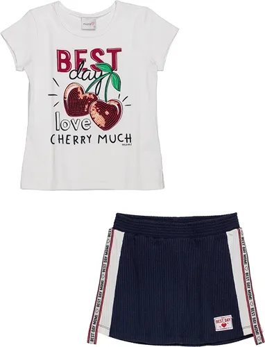 CONJUNTO BLUSA C/ SAIA AZUL