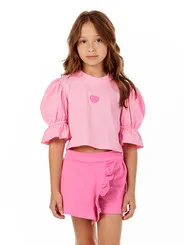 SHORT SAIA DETALHE BABADINHOS LOGO BRILHO LULUZINHA 020579124
