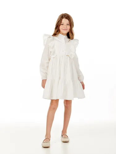 VESTIDO BABADOS COM APLICAÇÃO LESE E BOTÕES LULUZINHA 090793124