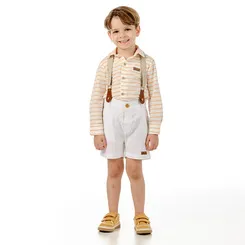 CONJUNTO CAMISA E BERMUDA BRANCA COM SUSPENSÓRIO OLIVER 050901124
