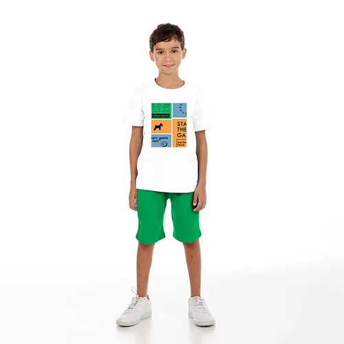 CONJUNTO MASCULINO INFANTIL CAMISETA E BERMUDA OLIVER 050928124