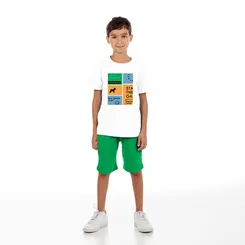 CONJUNTO MASCULINO INFANTIL CAMISETA E BERMUDA OLIVER 050928124