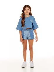 SHORT CONFORT MIX MOLETOM E JEANS MYLU 021541124
