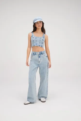 CALÇA SUPER BAGGY PERNAS AMPLAS CINTURA BAIXA COM REGULAGEM CAL83943