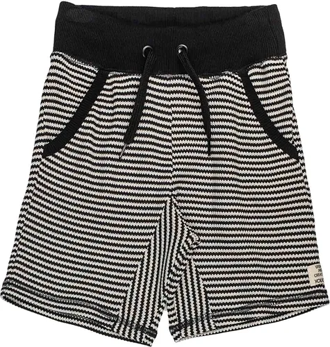BERMUDA MOLETOM LISTRADO PRETO MASCULINO