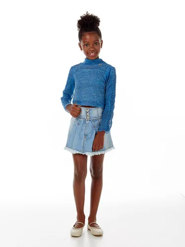 SHORT SAIA JEANS FASHION COM DETALHE LAÇO LULUZINHA 020570124