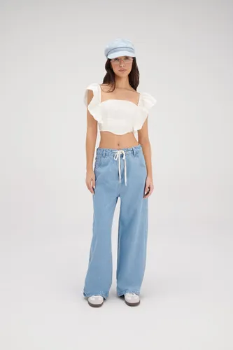 CROPPED CORSET COM BABADO E AMARRAÇÃO COSTAS DIMY BLU83826