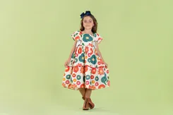 VESTIDO MULTI RECORTES FLORAL MIDI PRECOCE M2VT4731