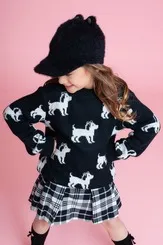 BLUSA TRICOT MULTI CACHORRINHOS DE LACINHOS PITUCHINHUS 27199