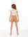 CONJUNTO CROPPED MANGAS BORDAS RENDADA ELÁSTICO COSTAS SHORT PREGAS ZÍPER LULUZINHA 040787000