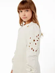 VESTIDO MOLETOM MANGA APLICAÇÕES PÉROLAS LULUZINHA 090803124
