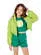 CONJUNTO BLUSA CURTA ESTAMPA MAÇÃ VERDE SHORT CÓS ELÁSTICO LISO MYLU 041630124