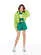 CONJUNTO BLUSA CURTA ESTAMPA MAÇÃ VERDE SHORT CÓS ELÁSTICO LISO MYLU 041630124