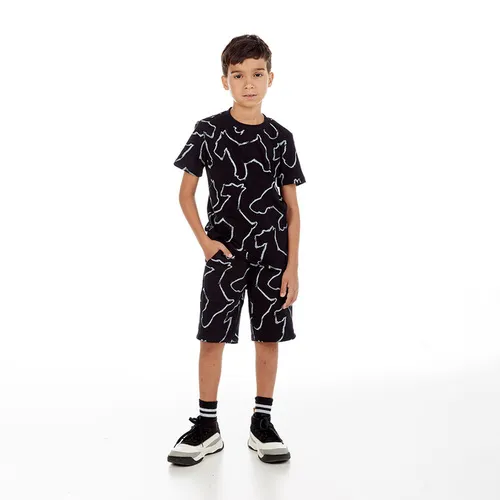 CONJUNTO CAMISETA DESENHOS BICHINHO SHORT CÓS ELÁSTICO BOLSOS OLIVER 050925124