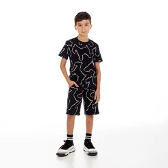 CONJUNTO CAMISETA DESENHOS BICHINHO SHORT CÓS ELÁSTICO BOLSOS OLIVER 050925124