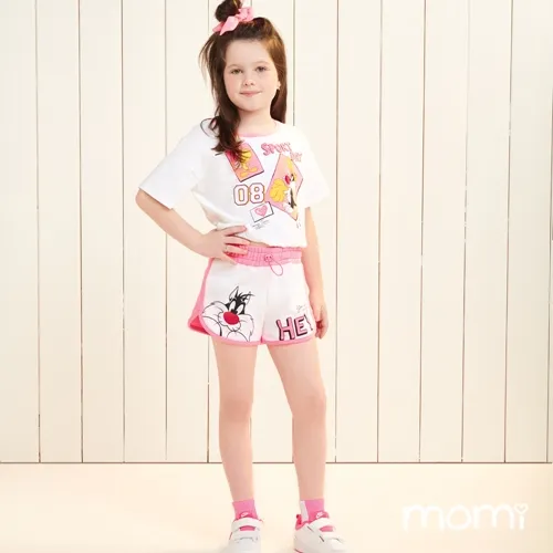CONJUNTO BLUSA C/ SHORT SPORT DAY ROSA NEON