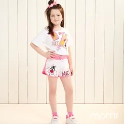 CONJUNTO BLUSA C/ SHORT SPORT DAY ROSA NEON