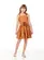 VESTIDO COURO SINTÉTICO ALÇA CINTO FLOR BABADO LULUZINHA 090788124