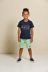 CONJUNTO CAMISETA MOLETINHO DINO E SHORT BANANA DANGER 52220