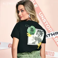 T-SHIRT TOM E JERRY PRETO