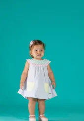 VESTIDO COM BOLSOS PALA REDONDA E BABADINHO PRECOCE BVT4918