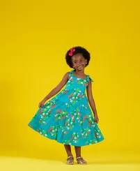 VESTIDO RECORTES FRANZIDOS ALÇAS AMARRAÇÂO PRECOCE M2VT5003