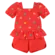 CONJUNTO BLUSA MANGA BALÃO SHORT REVEL ESTAMPA ARVORES PRECOCE MCJ4926