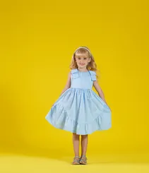 VESTIDO LAÇO OMBRO SAIA ABALOADA PRECOCE MVT4949