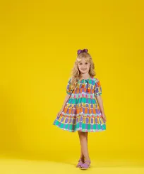 VESTIDO RECORTES PINCELADOS PRECOCE MVT4969
