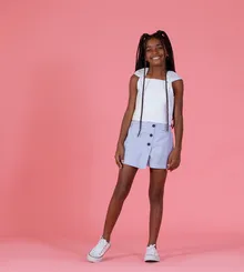 CONJUNTO BLUSA BORDADO COM SAIA ASSIMETRICA PRECOCE LCJ5028