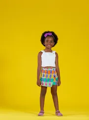 CONJUNTO BLUSA COM SHORT SAIA ASSIMETRICA PRECOCE M2CJ4993