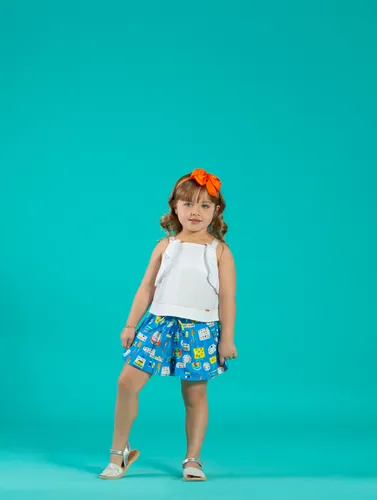 CONJUNTO BLUSA BABADO GODÊ PRECOCE M2CJ4990