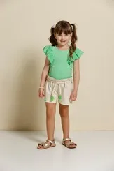 CONJUNTO BLUSA BABADINHO COM SHORT MOLETINHO CLOCHARD POAH NOAH 52619