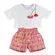 CONJUNTO CROPPED BORDADO FLOR COM SHORT PRECOCE LCJ5022