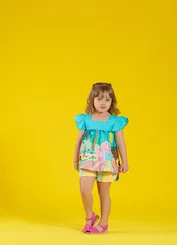 CONJUNTO BATA AMPLA COM SHORT REVEL PRECOCE M2CJ4988