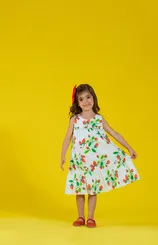 VESTIDO BABADINHO NA PALA MORANGO PRECOCE MVT4946