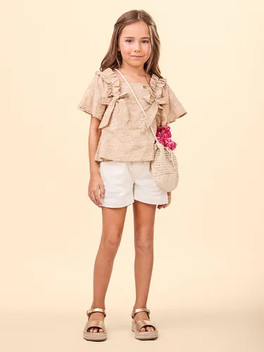 SHORT JEANS LAVAGEM CLARA COM STRETCH ANIMÊ N4224