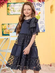 VESTIDO LAÇO TULE POA ANIMÊ N4435