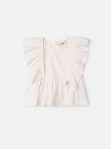 BLUSA COM BABADOS E PÉROLAS ANIMÊ N4098