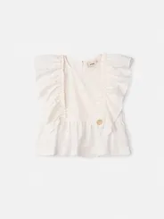 BLUSA COM BABADOS E PÉROLAS ANIMÊ N4098