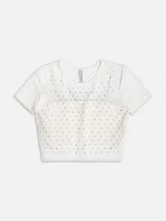 BLUSA TRANSPARÊNCIA STRASS COM TOP AUTHORIA R4730