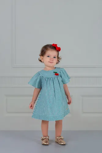 VESTIDO COM PALA REDONDA DETALHE CEREJINHA PRECOCE BVT5101