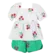 CONJUNTO BLUSA MANGA BUFANTE COM SHORT VERDE PRECOCE M2CJ5126