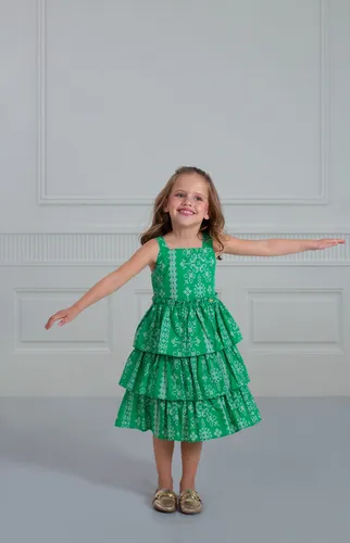 VESTIDO DE ALÇA E PALA COM BABADO PRECOCE MVT5117