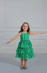 VESTIDO DE ALÇA E PALA COM BABADO PRECOCE MVT5117